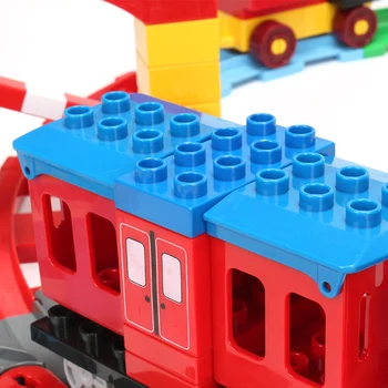 Funlock Duplo Batérie Prevádzkované Hračky Vlak Bloky Nastaviť pre Deti Trate Železničnej Vzdelávacie Hračky pre Deti,
