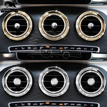Diamanty nálepky prístrojový panel odvzdušňovací dekorácie krúžok nálepka pre Mercedes C A GLC CLA triedy G20 W205