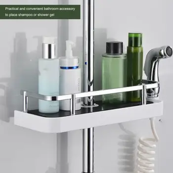 Praktické Kúpeľňa Pól Sprcha Úložný Stojan Držiak Organizátor Držiak Na Umývanie Sprchovací Šampón Kôš Kúpeľňa Skladovanie