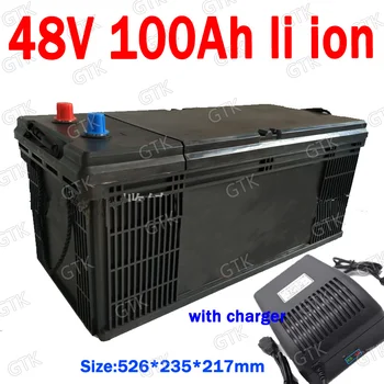 GTK lítium-iónová batéria 48V 100AH li ion batéria S BMS pre 4000W skúter loďou, Solárny invertor skladovanie energie +10A nabíjačky
