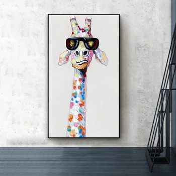 DDHH Wall Art Plátno Tlačiť Zvierat Obrázok Žirafa Rodiny Maľovanie Na Obývacia Izba Domova Bez Rámu