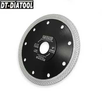 DT-DIATOOL 2ks/pk Premium Diamond Vystužené jadro krúžok Rezanie Disk X Oka turbo Pílové listy Suché aj Mokré Rezanie Kolesa Dia 125 mm/5