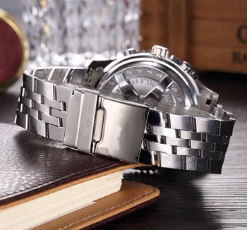 Muži Hodinky Chronograf Luxusné Hodinky Quartz Hodinky z Nerezovej Ocele, Remienok Black Dial Relojes Hombre 2020