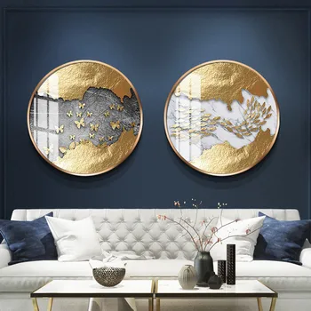 Zlaté Abstraktné Luxusný Obraz Domova Wall Art Nordic Plátno na Maľovanie Bright Gold Klasická Plagát a Tlač pre Obývacia Izba