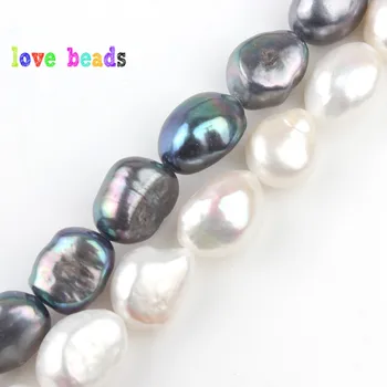 AA Prirodzené Biele, Čierne Perly, Korálky, 10-11 mm Skutočné Sladkovodné Perly Perličiek Voľné Pearl Pre DIY Náramok, Náhrdelník Šperky Robiť