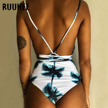 RUUHEE Plavky jednodielne Plavky Ženy Sexy tvaru Kombinézu plavky Backless Plávanie Oblek Pre Ženy Podložky Plavky 2019