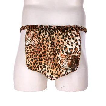 Plavky Mužov, Plavky, spodná Bielizeň Leopard High Cut Vydutie Puzdro Loincloth G-string Tangá Jungle Muž Halloween Kostýmy, Nohavičky