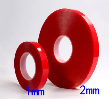 3M červená obojstranné pásky high-pevnosť akrylu a gélu priehľadného bezšvíkové nálepku 2 mm hrúbky 5 metrov dlhé