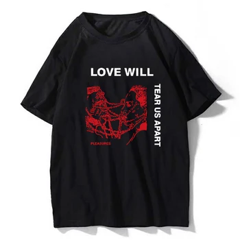 2020 Gotický ženy tričko Love Will Tear Us Apart tlač Unisex Tumblr Grunge Móda Čierny čaj Bokovky Punk Štýl Top plus veľkosť