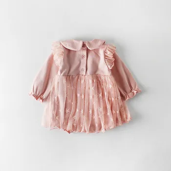 Baby Girl Dress 2019 Jar Novorodenca Princezná Detské Šaty na 1. Narodeniny Party Pletie Šaty vestido infantil Čipky Detské Oblečenie