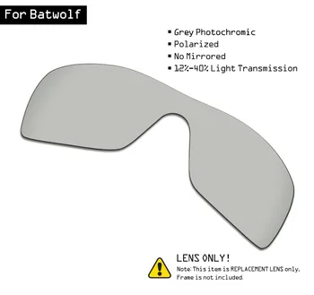 SmartVLT Polarizované slnečné Okuliare Náhradné Šošovky pre Oakley Batwolf - Sivá Photochromic