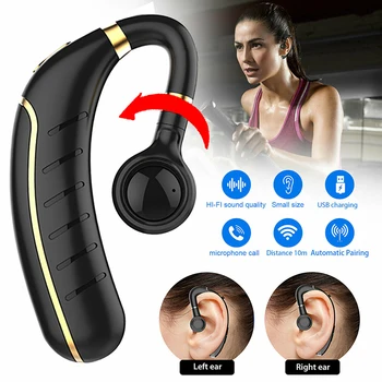 Bluetooth5.0 Headset D6 Business Wireless S Mic Ovládanie Hlasom Auto Handsfree Bluetooth Slúchadlo Kontrola Hluku Pre Vodiča Šport