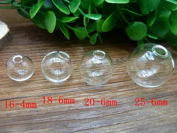 50sets 14 mm-18 mm Mini Prázdnu sklenenú Guľu Fľaše Prívesok Charms Ampulky Želanie Fľaša Jasné Svete Bublina Krištáľové Gule W/ Free Čiapky