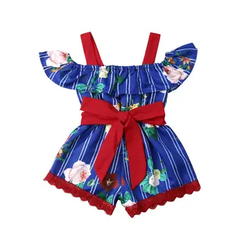Roztomilé Dieťa Dieťa Dieťa Dievča Oblečenie Kvet Dieťa Romper Jumpsuit Šortky Oblečenie Oblečenie