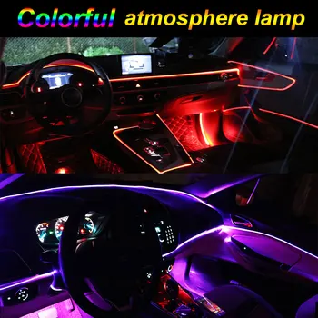 Auto 12V LED Studená svetlá Flexibilné Neon EL Drôt, Automatické Svetlá na Auto Studené Svetlo Pásy Line Dekorácie Interiéru Pásy lampy