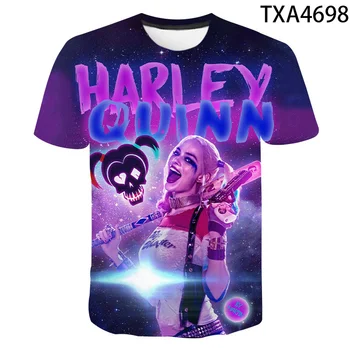 Samovražedné Komando T Shirt Mužov Ženy, Deti, Harley Quinn Joker T-shirt 3D Vytlačené Krátky Rukáv Topy Chlapec Dievča Leta Streetwear