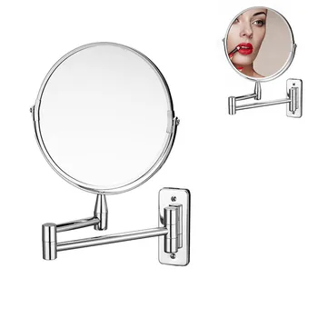 Vaňa make-up Zrkadlo s LED Skladacie Nástenné Kúpeľňa 8 palcový Zrkadlo 3x 5x 7x 10x Zväčšovacie Obojstranný Dotyk Svetlé Nastaviteľné