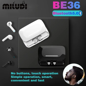 BE36 TWS Bluetooth 5.0 Slúchadlá Ipx7 Bezdrôtové Slúchadlá Touch Ovládania Business Headset Šport Slúchadiel Pracovať na všetky Smartphony
