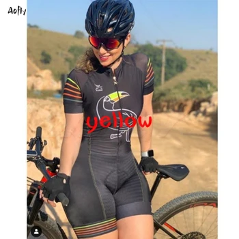 Dámske Cyklistické Tričká Jumpsuit Makaróny Žena Cyklistické Kaffit Remienky Lete Krátky Rukáv Dresy Mujer Cyklistické Oblečenie Ciclimo