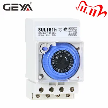 GEYA SUL181h Mechanické Časovač Switch 24 Hodín Programovateľné Din lištu Časovač Switch s Batériou 110V-240V