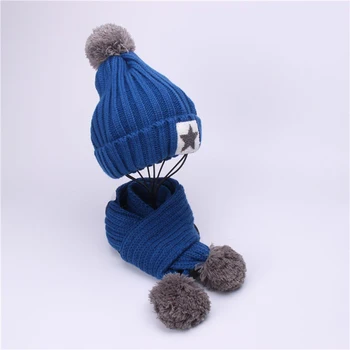 Detské čiapky, klobúky s baby šatku pletené baby šatku deti 2 -12 rokov zime chlapci a dievčatá nastaviť jeseň batoľa teplý šál klobúk