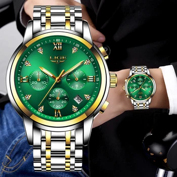 Sledujte Muži 2020 LIGE Pánske Luxusné Značky, Chronograf Muž Športové Náramkové hodinky Vodotesné Plné Ocele, Quartz Hodiny Relogio Masculino+Box