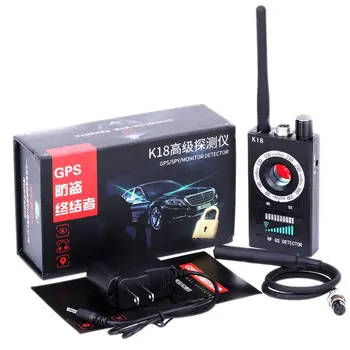 1MHz-6.5 GHz K18 Anti-Spy RF Detektor Kamera, Bezdrôtové Chybu Zistiť GSM Počúvanie Zariadenie Finder Radar Rádio Skener D08A