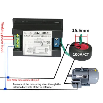 1pcs DL69-2042T AC 100A 0-500VA digitálny displej LCD ammeter vysokou presnosťou ammeter s červenou zelenú písmo pracovné napätie 110V 220V