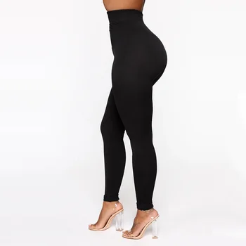 Nový Sexy Girdling Legíny Ženy Vysoký Pás Jeseň Push Up Dámske Čierne Nohavice na Jar Jeseň Chudá Plnej Dĺžke Spandex Nohavice XL