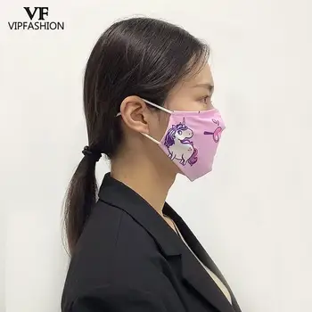 VIP MÓDNE Roztomilý Kreslený Anime Vytlačené Multicolor Maska na Tvár Pre Ženy Úst Masky protiprachová pm2.5 Anti Haze Opakovane Umývateľný