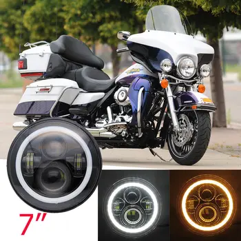 1pcs LED Svetlá 7 palcové Koleso Motocykla Svetlo pre Motocykel Turné Electra Glide
