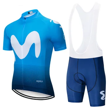 2020 Strava v lete požičovňa farby mužov-krátke rukávy modrý dres bicykle, cyklistické šortky gél priedušná vankúš Ropasiris Movelano b