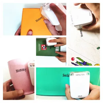 Kongten Mbrush Tlačiarne Prenosné Prenosné Mini Atramentové Tlačiarne Atramentové Kazety pre systém iOS, Android Tlačiareň Stroj DIY pre Oblečenie