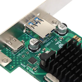 ASM3142 Čip USB3.1 Rozširujúca Karta PCI-E na Typ-A/Typ-C Dual-port pre Stolné PC Doska PCIE 4x Stúpačky 1000Mbps
