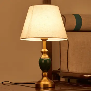 Keramická stolná Lampa Čínsky Štýl Vintage Stôl Svetlo pre Obývacej Izby, Spálne, študovňa Pokovovanie Luxusné Nočné Lampy Dekorácie