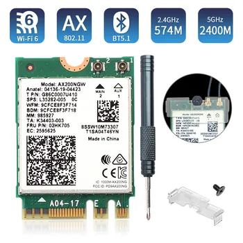 Dual Band 2974Mbps Intel AX210 Bezdrôtovej siete Wi-Fi 6 AX200NGW NGFF M. 2, Wifi, Bluetooth 5.1 Sieťová Karta 2.4 G/5G 802.11 ac/ax AX200 Wlan