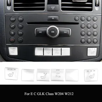 ABS Na Mercedes Benz C E GLK Triedy W204 W212 Konzoly CD Panel Prepnite Tlačidlo Flitrami Kryt Nálepky Auto interiérové Doplnky