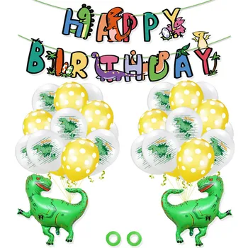 1pc nastaviť Jurský Dinosaura Fóliové Balóniky 12inch Konfety Polka Dot Latexové Balóny Happy Narodeniny, Party Baby Sprcha Balón Dekor