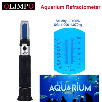 Refraktometer Salinity 0-100ppt Soľ 1.000-1.070 sg pre Morské Akvárium Brakických Morských atc Salinity Refraktometer Aqurium