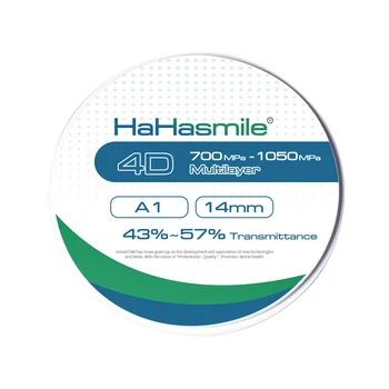 HaHasmile 4D-Viacvrstvové Zirconia Bloky v Zubnom Laboratóriu 98-A1 Pevné Zirconia Obnova Materiál 6 Vrstiev Viacvrstvových Farba