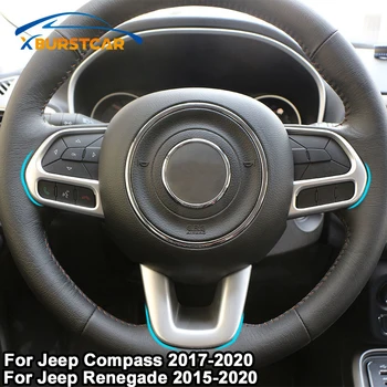 Xburstcar ABS Chrome Volant, Kryt Výbava Nálepky na Jeep Compass 2017 2018 2019 2020 Renegade - 2020 Príslušenstvo