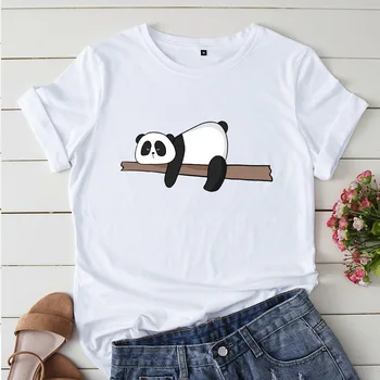 Krásne Panda T-Shirt Plus Veľkosť Žien T Shirt Letné Bavlnené O Krk Krátky Rukáv Tees Ležérne Košele Harajuku Top Dámske Tričko