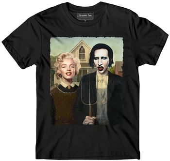 Bavlny v Pohode Človek, Nové Populárne Zábavné Marilyn Monroe A Manson Premium Mäkké Bavlnené tričko