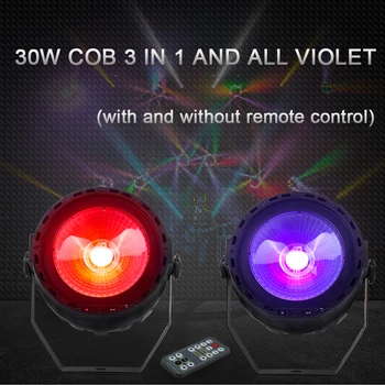 2 KS Plastových UV LED Par KLASU 30W Ultrafialové Uplighting Bezdrôtové Diaľkové RGB 3in1 DMX 7 Kanálový DJ, Disco Mini Koncert Reštaurácia