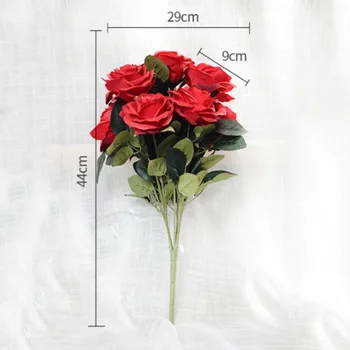 Lacné 10 hláv/kytice umelého hodvábu dekoratívne ruže kvet pre svadobné party dekorácie kytice 9 farieb
