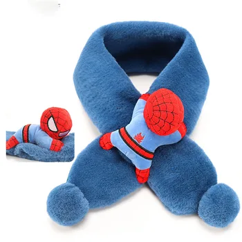 Disney detský šál Marvel Spiderman krásy tím chlapec dieťa jeseň a v zime imitácia králik kožušiny zahusťovanie chlapec šatku