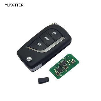 YLKGTTER 3 Tlačidlo Flip Inteligentné Diaľkové tlačidlo pre Toyota Aygo Corolla Yaris Camry Verso s 315/433 MHz 4D67 ID67 transpondér Čip