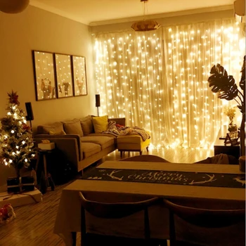 6x3 600LED opony Svetlá LED Cencúľ String Svetlá na Vianočné Rozprávky Svetlá garland Vonkajšie Domov Na Svadbu/Party/Záclony/Gard