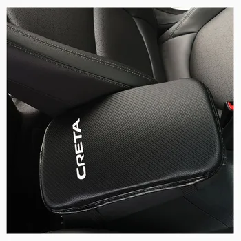Carbon Fiber Textúra Pu Kožené Auto Opierke Úložný Ochrany Vankúš Pre Hyundai Creta