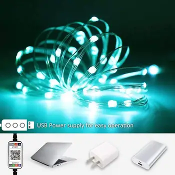 Vianočný Strom Dekorácie Svetlá Prispôsobené Bluetooth Smart LED Osobné String Svetlá Aplikáciu Diaľkové Ovládanie Svetiel Dropship